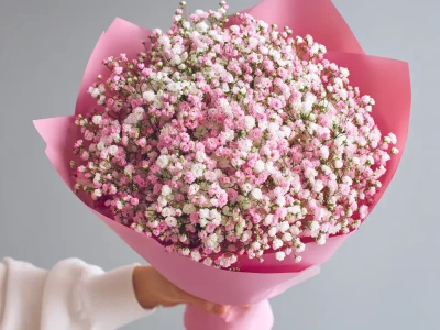 Монобукет из гипсофилы «Перламутровое облако»