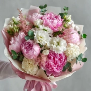 Букет с пионами &laquo;Пудровая нега&raquo; 0