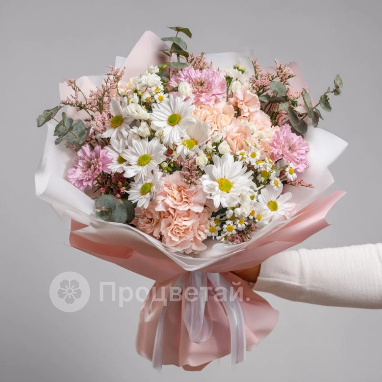 Букет с хризантемами &laquo;Полевое чудо&raquo;