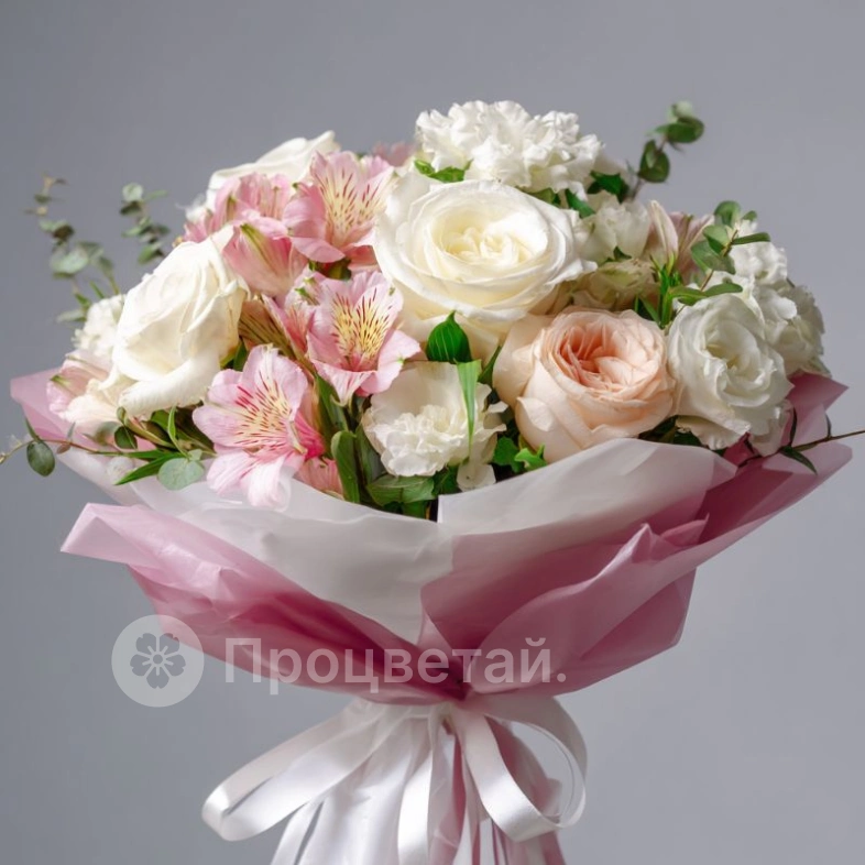 Букет с эустомами &laquo;Пыльца нежности&raquo;